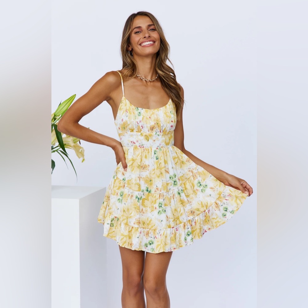 Hello Molly Summer Lily Yellow Mini Dress